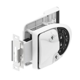 Zinc Alloy Remote Control Electronic Keypad Car Door Password Lock RV Keyless Entry Door Lock with Deadbolt - WHITE