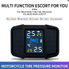 PSC410  Motorcycle Tire Pressure Sensor, Solar Digital TMPS 160mAh External Tire Pressure Monitoring 3.2-inch LCD Bluetooth 5.0 Tire Pressure Monitori