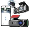 4K Front + 1080P Rear Mini Dash Cam w/ WiFi & Free 64 GB Card | 140Â°/120Â° Wide-Angle Loop Recording | G-Sensor, Night Vision, Aluminum Alloy