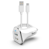 HyperGear Hi-Power Dual USB 3.4A Car Charger for iPhone 15 Androids Tablets Earbuds and Cameras - White