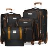 Luggage Sets 5 Piece Softside Expandable Suitcases Set with Spinner Wheels TSA Lock, Black - as Pic