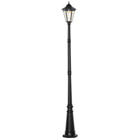 Outsunny 8' Solar Lamp Post Light, Waterproof Aluminum, Motion Activated Sensor PIR, Automatic Outdoor Vintage Street Lamp for Garden, Lawn, Pathway,