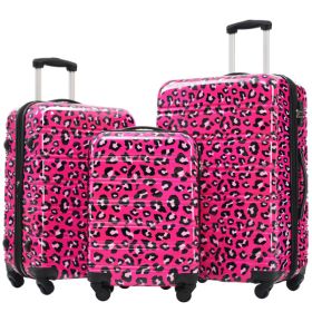 Hardshell Luggage Sets 3 pcs Spinner Suitcase with TSA Lock Lightweight-20"+24"+28" Luggages - as picture