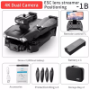 4DRC V28 Drone With 4K HD Dual Camera Obstacle Avoidance Foldable Smart Follow for beginner US - black(1Battery)