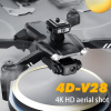 4DRC V28 Drone With 4K HD Dual Camera Obstacle Avoidance Foldable Smart Follow for beginner US - black(1Battery)