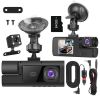 WiFi FHD 1080P Car Dash Cam 3 Channels Front Rear Inside Dash Camera with Loop Recording Reversing Visual 170Â° Wide Angle 64G Card Included - with 64