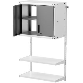 Metal Wall Cabinet with Lock and 3 Adjustable Shelves - as show
