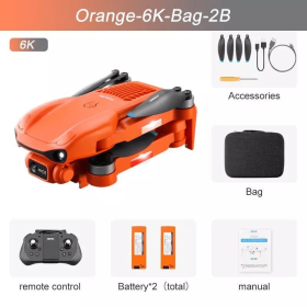 4DRC F12 RC Drone GPS 5G WIFI 6K HD Wide Angle Dual Camera Smart Follow Quadcopter,Professional drones/adult drones, for beginners - ORANGE DRONE(2 BA