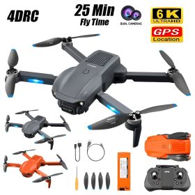 4DRC F12 RC Drone GPS 5G WIFI 6K HD Wide Angle Dual Camera Smart Follow Quadcopter,Professional drones/adult drones, for beginners - ORANGE DRONE(1 BA