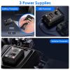 2 Pack Under Hood Ultrasonic Rodent Repeller Rodent Chaser for Vehicle Indoor Mouse Wildcat Control with 3 Power Supplies Strobe Light Alarm Sound for