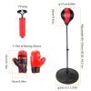 Punching Bag For Kids Junior Boxing Set Boxing Gloves Height Adjustable Free Standing Punching Ball Boxing For Kids Aged from 3 to 8Years Old - Red