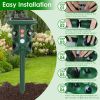 Solar Ultrasonic Animal Repeller Solar Powered Animal Repellent Chaser with PIR Motion Sensor IP54 Waterproof Sound Flashing Light for Deer Raccoon Sq