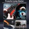 20000mAh Car Battery Jump Starter with Dual USB Quick Charge and LED Light Red - Red