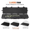 VEVOR Tactical Range Case, Outdoor Tactical Hard Case with 3 Layers Fully-protective Foams, 50 inch lockable Hard Tactical Range Case with Wheels, IP6