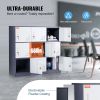 VEVOR Metal Locker for Employees, 9 Doors Storage Cabinet with Card Slot, Gray Steel Employee Lockers with Keys, 66lbs Loading Capacity office Storage