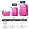 Hardshell Luggage Sets 2Pcs + bag Spinner Suitcase with TSA Lock Lightweight - as Pic