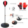 Punching Bag For Kids Junior Boxing Set Boxing Gloves Height Adjustable Free Standing Punching Ball Boxing For Kids Aged from 3 to 8Years Old - Red
