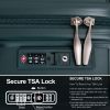 NEW Hardshell Suitcase Double Spinner Wheels PP Luggage Sets Lightweight Durable Suitcase with TSA Lock,3-Piece Set (20/24/28) , Green - as Pic