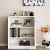2 Door Storage Base Cabinet with 3-Tier Shelf - White