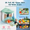 VEVOR Smart Bird Feeder with Camera 2K HD AI Identify Bird Species Auto Capture - 1 External 3W Panel - Green
