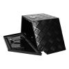 26 Inch Aluminum Stripes Plated Tool Box Pick Up Truck Bed RV Trailer Tongue Toolbox Waterproof Storage Organizer with Lock and Keys â€“ Black 26.2"x1