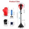 Punching Bag with Stand Free Standing Boxing Ball for Adults 43.3-63in Height Adjustable Boxing Bag with Gloves Wrist Sleeves Stable Suction Base for