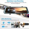 FHD 1080P Car DVR Dash Camera 9.66In Vehicle Driving Recorder w/ G Sensor Parking Monitoring Seamless Recording - Blue - One size