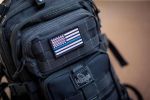 Tactical USA Flag Patch with Detachable Backing - Blue Line