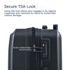 3 Piece Luggage Sets ABS Lightweight Suitcase with Two Hooks, Spinner Wheels, TSA Lock, (20/24/28) Black - as Pic
