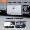 VEVOR Underbody Truck Box, 30"Ã—14"Ã—16" Pickup Storage Box, Heavy Duty Aluminum Diamond Plate Tool Box with Lock and Keys, Waterproof Trailer Storage