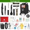 47Pcs Emergency Survival Kit Survival EDC Gear Equipment Tool First Aid Supplies Kit Tools with Pouch for Hiking Hunting Disaster Camping Adventure -