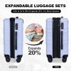 luggage sets 3 piece,carry-on luggage with wheels,check in luggage,28/24/20 inch luggage,tsa approved lock,hardshell suitcase,Blue Purple - as Pic