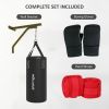 Soozier Unfilled Punching Bag for Adults, Heavy Bag Wall Mount Set with Bracket, Boxing Gloves, Hand Wraps and 360Â° Swivel Hook for Muay Thai and MMA