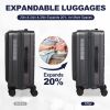Luggage,with front opening,TSA approved lock,hardshell suitcase,Black - as Pic