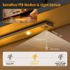 2Pack Rechargeable Cabinet Light Motion Sensor Light Cordless LED Closet Lamp 3 Colors Dimmable Light for Kitchen Cabinet - 20CM - Black