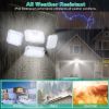 Solar Powered Wall Lights Outdoor Motion Sensor Lamps with Separate Solar Panel 4 Adjustable Heads 333Pcs Beads 120Â° Sensing Angle Remote Control Wat