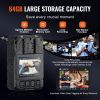 VEVOR 1440P HD Police Body Camera, 64GB Body Cam with Audio Video Recording Picture, Built-in 3500 mAh Battery, 2.0" LCD, Infrared Night Vision
