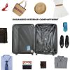 3 Piece Luggage Sets ABS Lightweight Suitcase with Two Hooks, Spinner Wheels, TSA Lock, (20/24/28) Black - as Pic