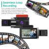 2K Car DVR 3 Channel Dash Cam Camcorder Camera Recorder with 140Â° Angle GPS WiFi Night Vision G-sensor Loop Recording Parking Monitor - Black