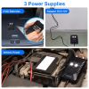 2 Packs Under Hood Ultrasonic Rodent Repellent Mouse Wildcat Control Portable Rodent Chaser with 3 Power Supplies for Car Home Garage - Black