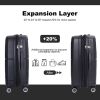 Expandable Hardshell Suitcase Double Spinner Wheels PP Luggage Sets Lightweight Durable Suitcase with TSA Lock,3-Piece Set (20/24/28) ,Black - as Pic