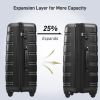 3 Piece Luggage Set Hardside Spinner Suitcase with TSA Lock 20" 24" 28" Available - as Pic