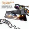 4K Car DVR 12in Dash Cam Camcorder Camera Recorder with 170Â° Angle Loop Recording Motion Detection Night Vision Voice Control APP Control G-sensor -
