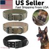 2" Wide Tactical Heavy Duty Nylon Large Dog Collar K9 Military With Metal Buckle - M - Neck 15.7" ~ 19.7" - Black