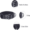 2" Wide Tactical Heavy Duty Nylon Large Dog Collar K9 Military With Metal Buckle - M - Neck 15.7" ~ 19.7" - Black