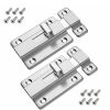 2Pcs Stainless Steel Latch Sliding Silver Doors Lock Keyless Door Bolt For Doors - 2 Inch