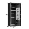 Gun Safes For Home Rifle And Pistols, Fingerprint Electronic Safe With Quick Access, Detachable Partition, No Assembly Required, Black - as picture
