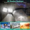 Solar Powered Wall Lights Outdoor Solar Motion Sensor Lights with 4 Adjustable Heads 333Pcs LED Beads 120Â° Sensing Angle Remote Control Waterproof fo