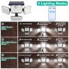 Solar Powered Wall Lights Outdoor Solar Motion Sensor Lights with 4 Adjustable Heads 333Pcs LED Beads 120Â° Sensing Angle Remote Control Waterproof fo