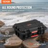 VEVOR 0.56 Cu.ft Weatherproof Hard Case with Handle Clips Padlock Holes PU Foam Protect Pistol, Microphone, and Camera Equipment - 0.6 cu.ft